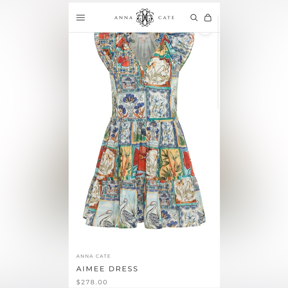 Anna cate Aimee
Dress heron bird and floral print